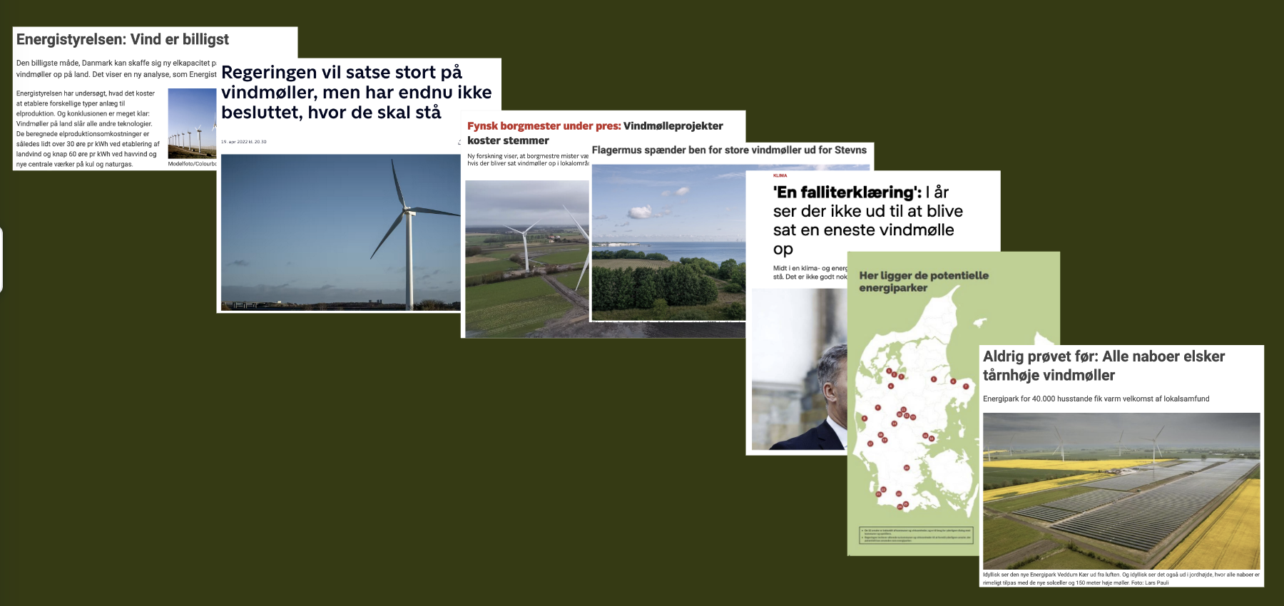Avisartikler om vindenergi i Danmark