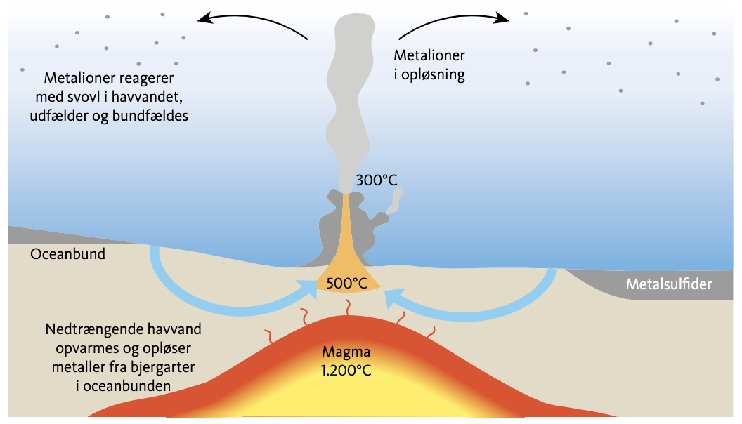 Hydrotermal sort ryger (black smoker)